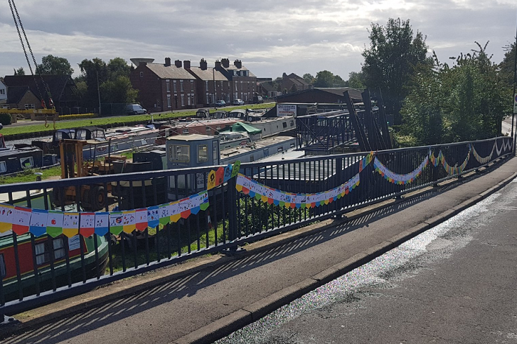 Thorne School Children Bunting on the Canal Bridge